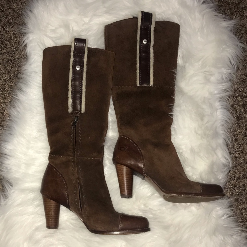 UGG Brown Heeled Tall Boots Size 7